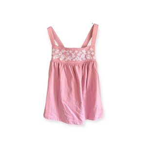 Mini Boden Size 6-7 Embroidered Pink Cross back Tank Top, new with tags, nwt